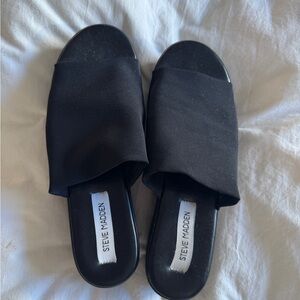 Steve Madden Y2K Black Slide Sandals